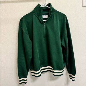 Like New Old Navy Women’s Oversized Green Quarter Zip Sweatshirt Sz XS